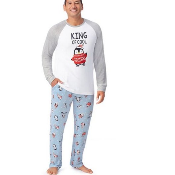 Men's Jammies For Your Families Cool Penguin Top & Pants Pajama Set - Picture 4 of 4